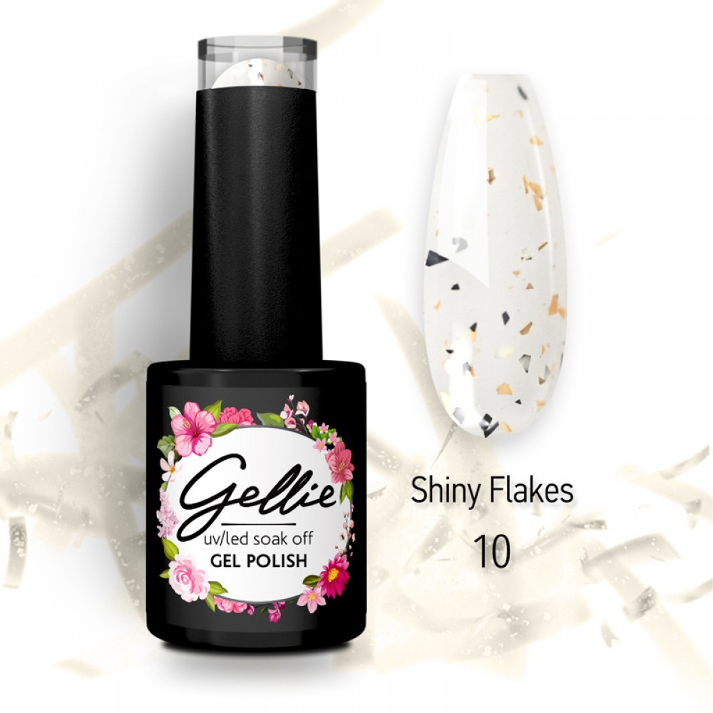 Gellie Ημιμόνιμο Βερνίκι Νυχιών Shiny Flakes 10, 10ml