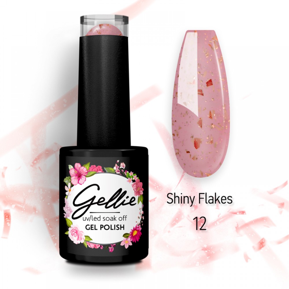 Gellie Ημιμόνιμο Βερνίκι Νυχιών Shiny Flakes 12, 10ml