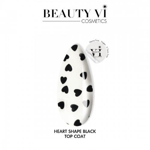 Beauty Vi Heart Shape Top Coat Black 15ml