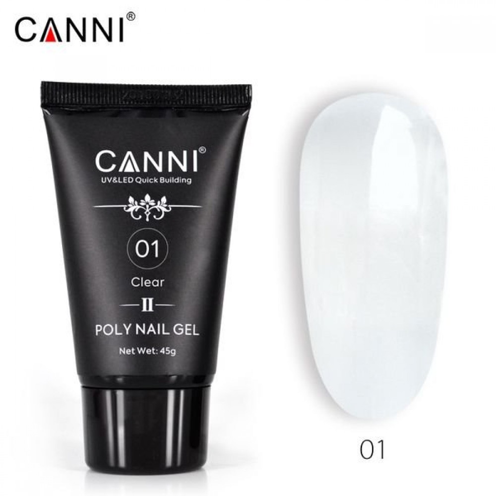 Canni Poly Nail Gel N01 Clear 45Gr Canni Poly Nail Gel N01 Clear 45Gr