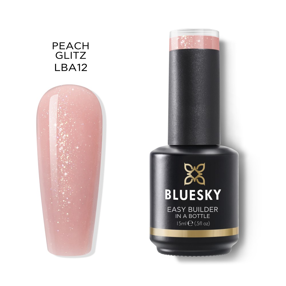 Bluesky Fast & Easy Builder Gel LBA12 Peach Glitz ,15Gr