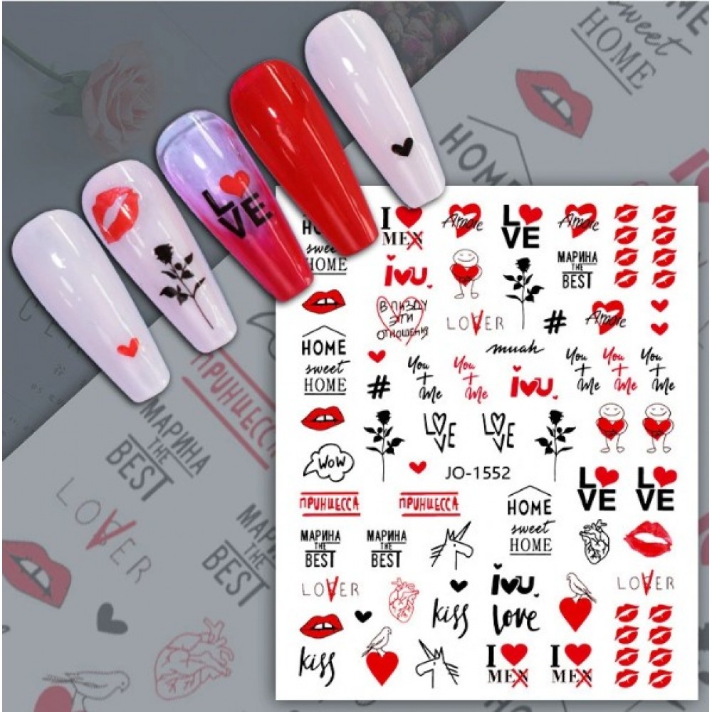 Αυτοκόλλητα Νυχιών Valentine's Day JO-1552