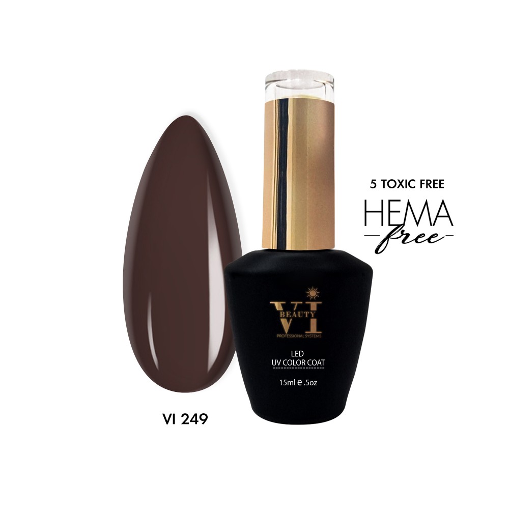 Ημιμόνιμο Βερνίκι Νυχιών Beauty VI-249  Καφέ-Γκρι 15ml