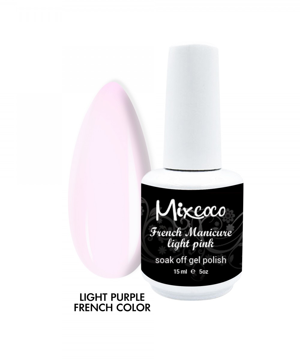Mixcoco Ημιμόνιμο Βερνίκι Νυχιών Light Purple French Manicure 15ml