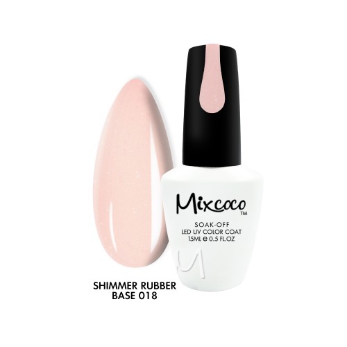 Mixcoco Rubber Base 18 Shimmer Cover Pink 15ml