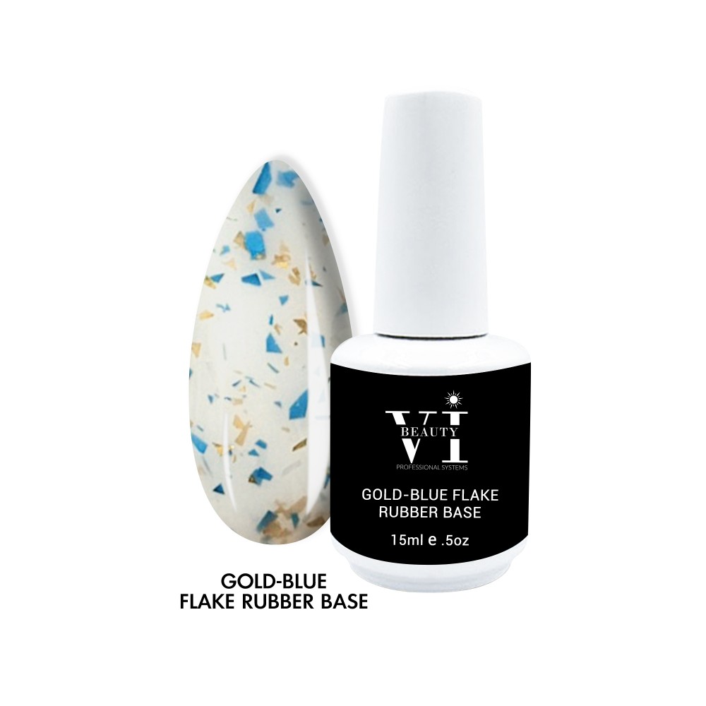 Mixcoco Rubber Base Gold Blue Flake 15ml