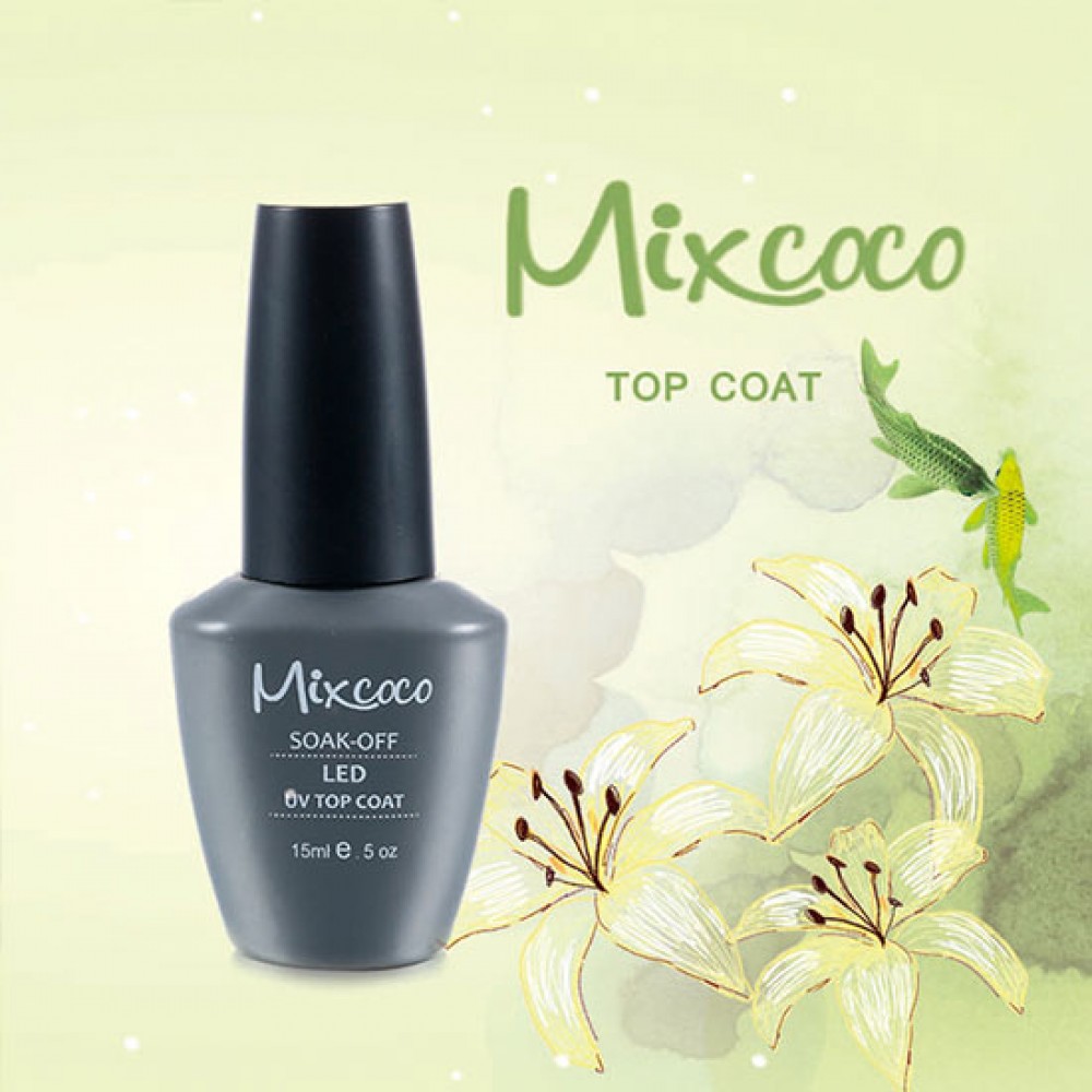 Mixcoco Top Coat Non Wipe Για Ημιμόνιμο Βερνίκι Νυχιών  15ml