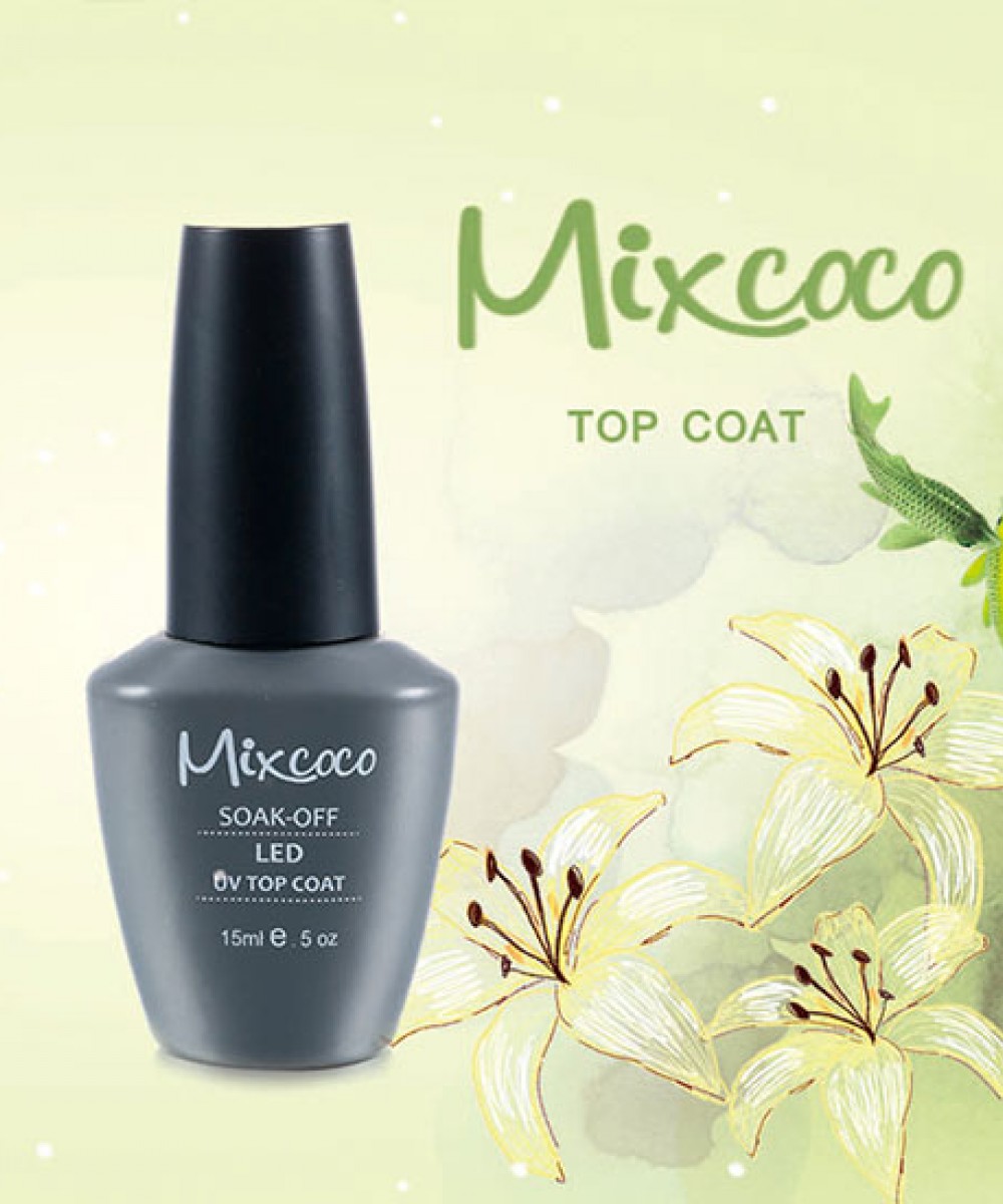 Mixcoco Top Coat Non Wipe Για Ημιμόνιμο Βερνίκι Νυχιών  15ml