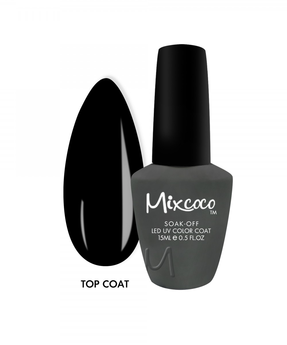 Mixcoco Top Coat Non Wipe Για Ημιμόνιμο Βερνίκι Νυχιών  15ml