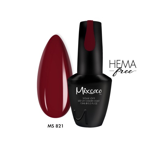 Mixcoco Ημιμόνιμο Βερνίκι Νυχιών MS 821 Cherry Red 15ml Hema Free