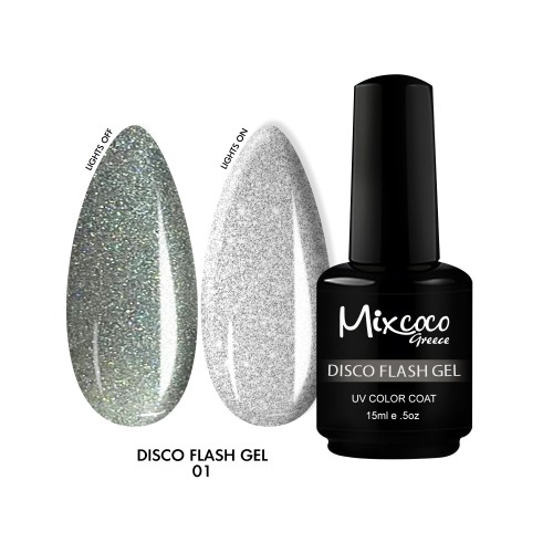 Mixcoco Ημιμόνιμο Βερνίκι Νυχιών Disco Flash Gel 01 15ml