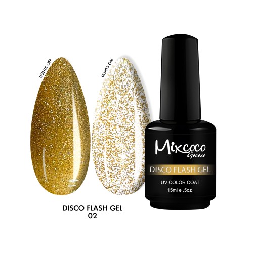 Mixcoco Ημιμόνιμο Βερνίκι Νυχιών Disco Flash Gel 02 15ml