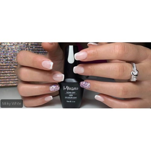 Mixcoco Ημιμόνιμο Βερνίκι Νυχιών Milky White French Manicure 15ml