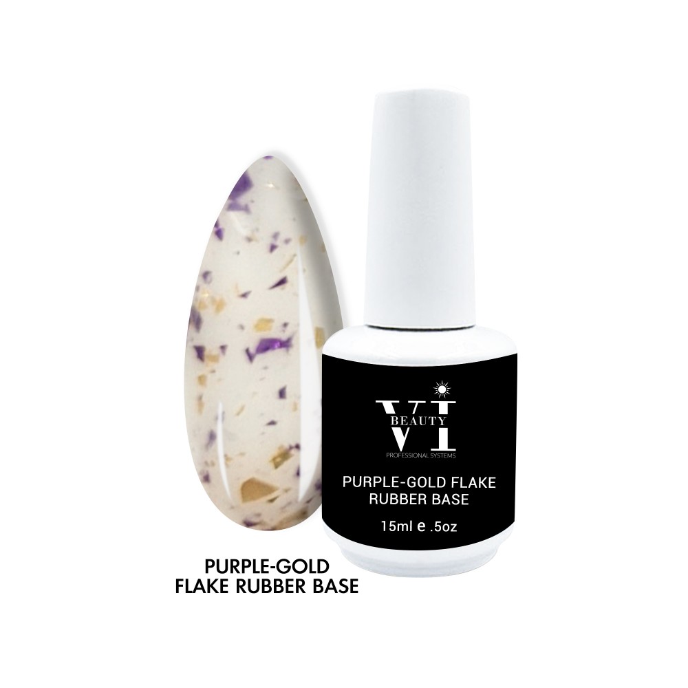 Mixcoco Rubber Base Purple-Gold Flake 15ml