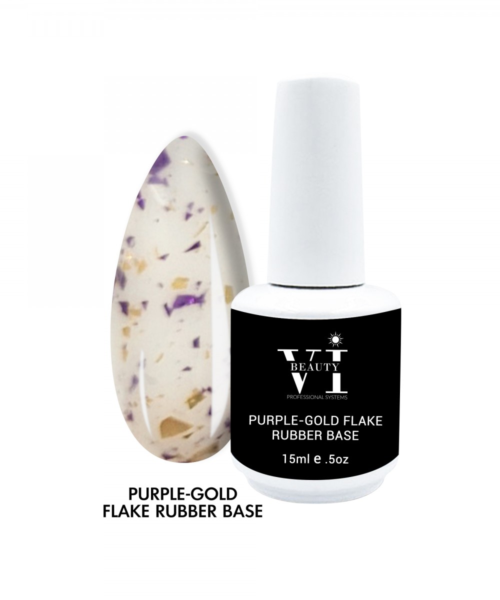Mixcoco Rubber Base Purple-Gold Flake 15ml