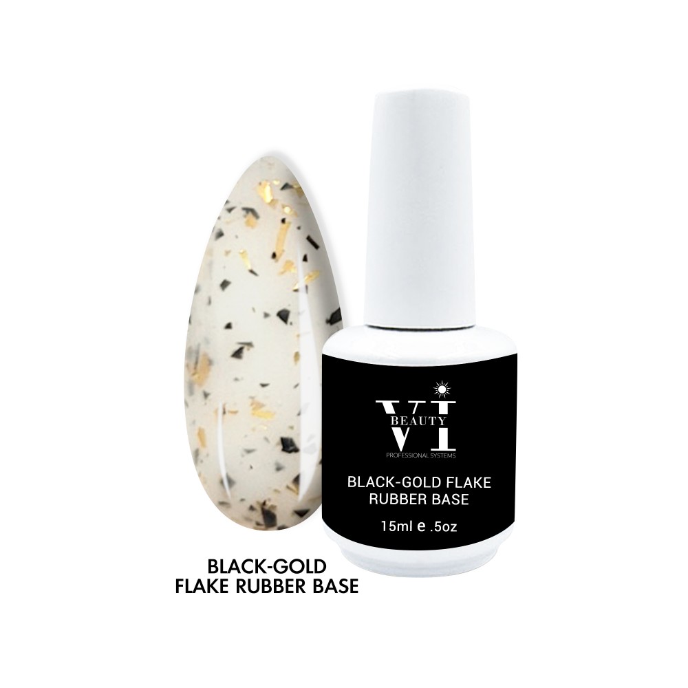 Mixcoco Rubber Base Black-Gold Flake 15ml