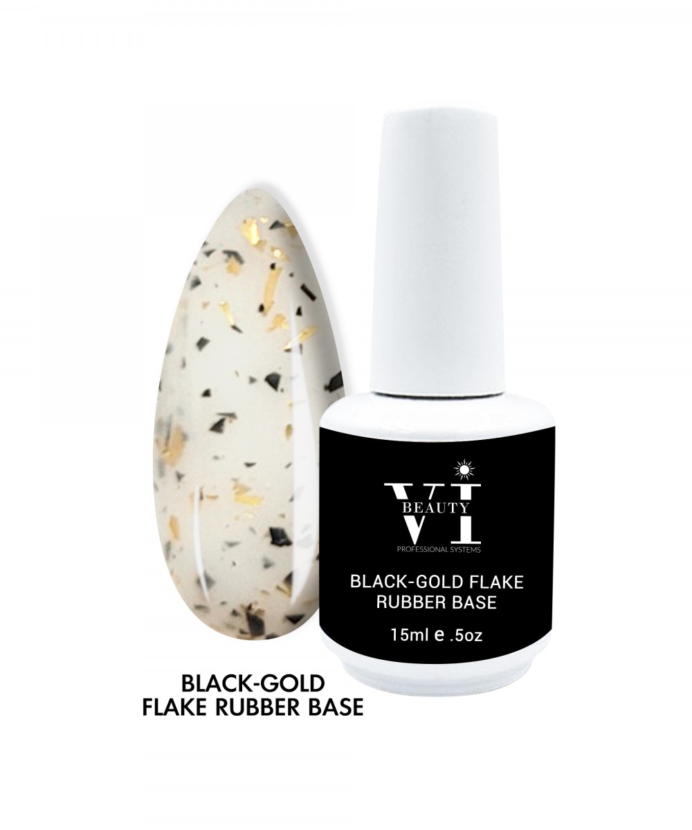 Mixcoco Rubber Base Black-Gold Flake 15ml
