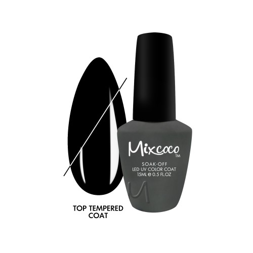 Mixcoco Tempered Top Coat Non Wipe Για Ημιμόνιμο Βερνίκι Νυχιών 15ml