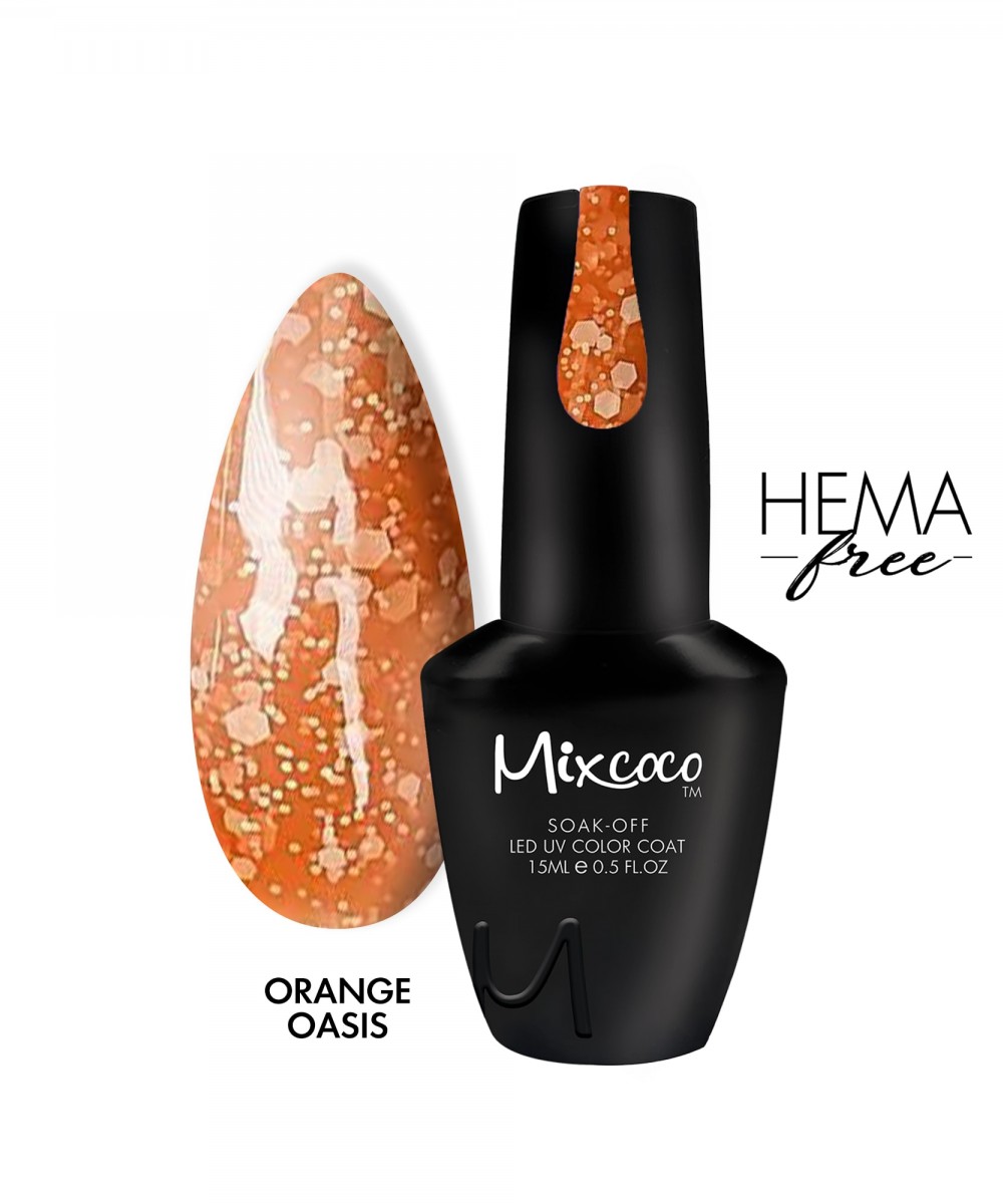 Mixcoco Ημιμόνιμο Βερνίκι Νυχιών Snow Flake Orange Oasis 15ml