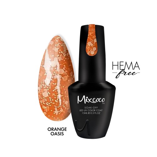 Mixcoco Ημιμόνιμο Βερνίκι Νυχιών Snow Flake Orange Oasis 15ml