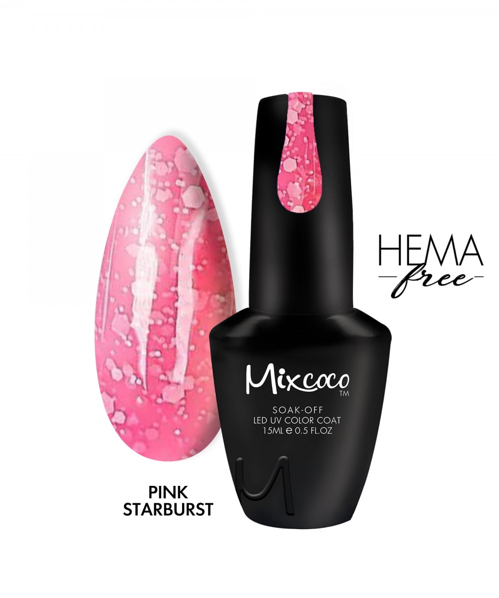 Mixcoco Ημιμόνιμο Βερνίκι Νυχιών Snow Flake Pink Starburst 15ml