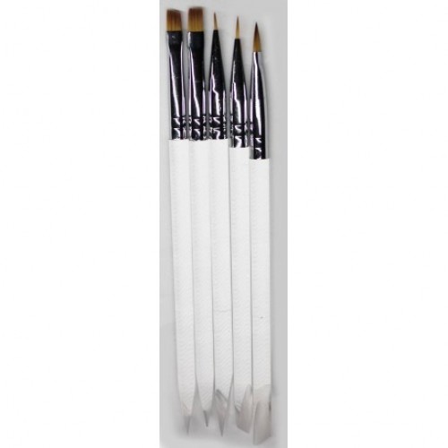 Nm Σετ 5 Πινέλων (2 Gel,2 Nail Art,1 Acryl) (5Spab) *