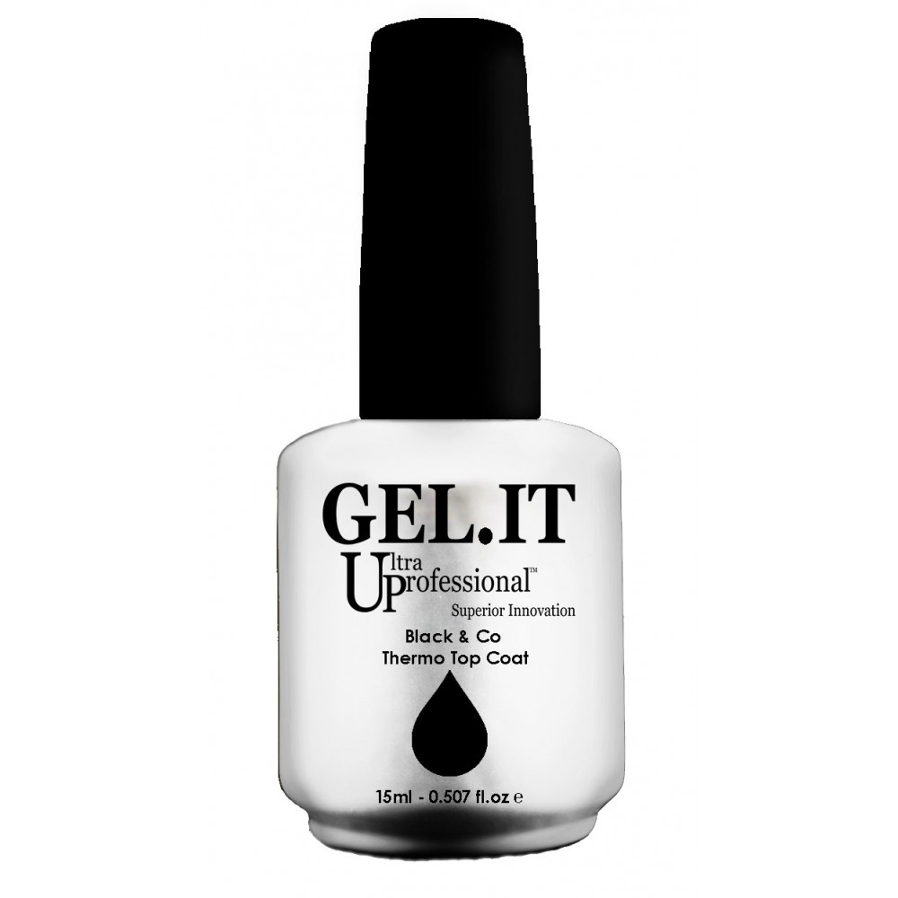 Gel It Up Ημιμόνιμο Βερνίκι Νυχιών Black & Co Non Wipe Thermo Top Coat ,15ml