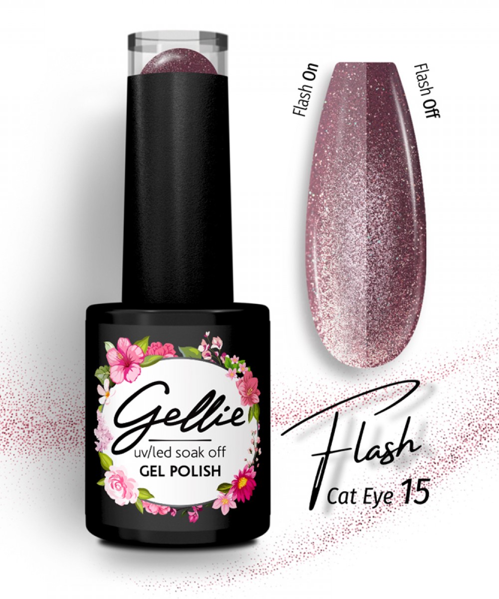 Gellie Ημιμόνιμο Βερνίκι Νυχιών Flash Cat Eye 15 ,10ml