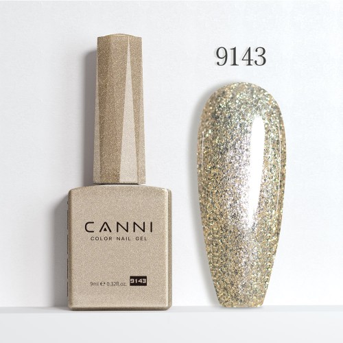 Canni Ημιμόνιμο Βερνίκι Νυχιών Glitter Champagne 9143 Hema Free 9ml