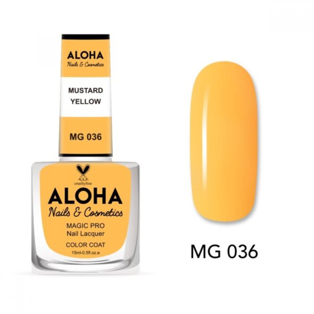 Aloha Βερνίκι Νυχιών 10 ημερών με Gel Effect Χωρίς Λάμπα Magic Pro Nail Lacquer 15ml – MG 036