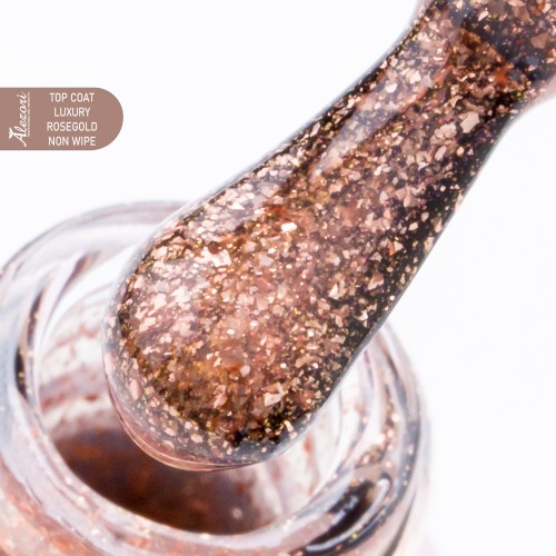Alezori Top Coat Non Wipe Lux Rose Gold 15ml *